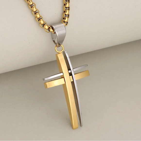Other - Gold and Silver Cross Pendant